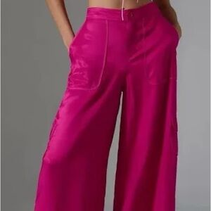 Size 14 ANTHROPOLOGIE women’s Palazzo Utility pink high rises Pants